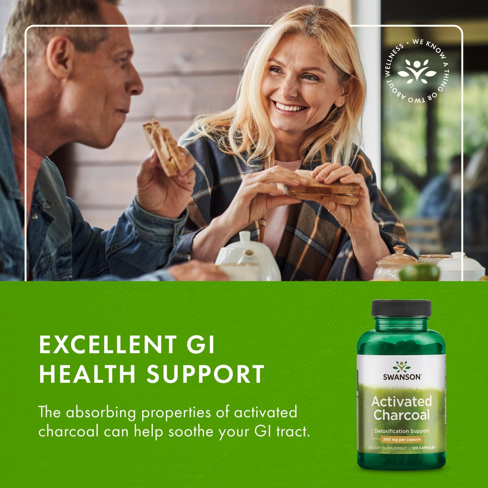 Swanson Activated Charcoal detox idea with binding to undesired substances