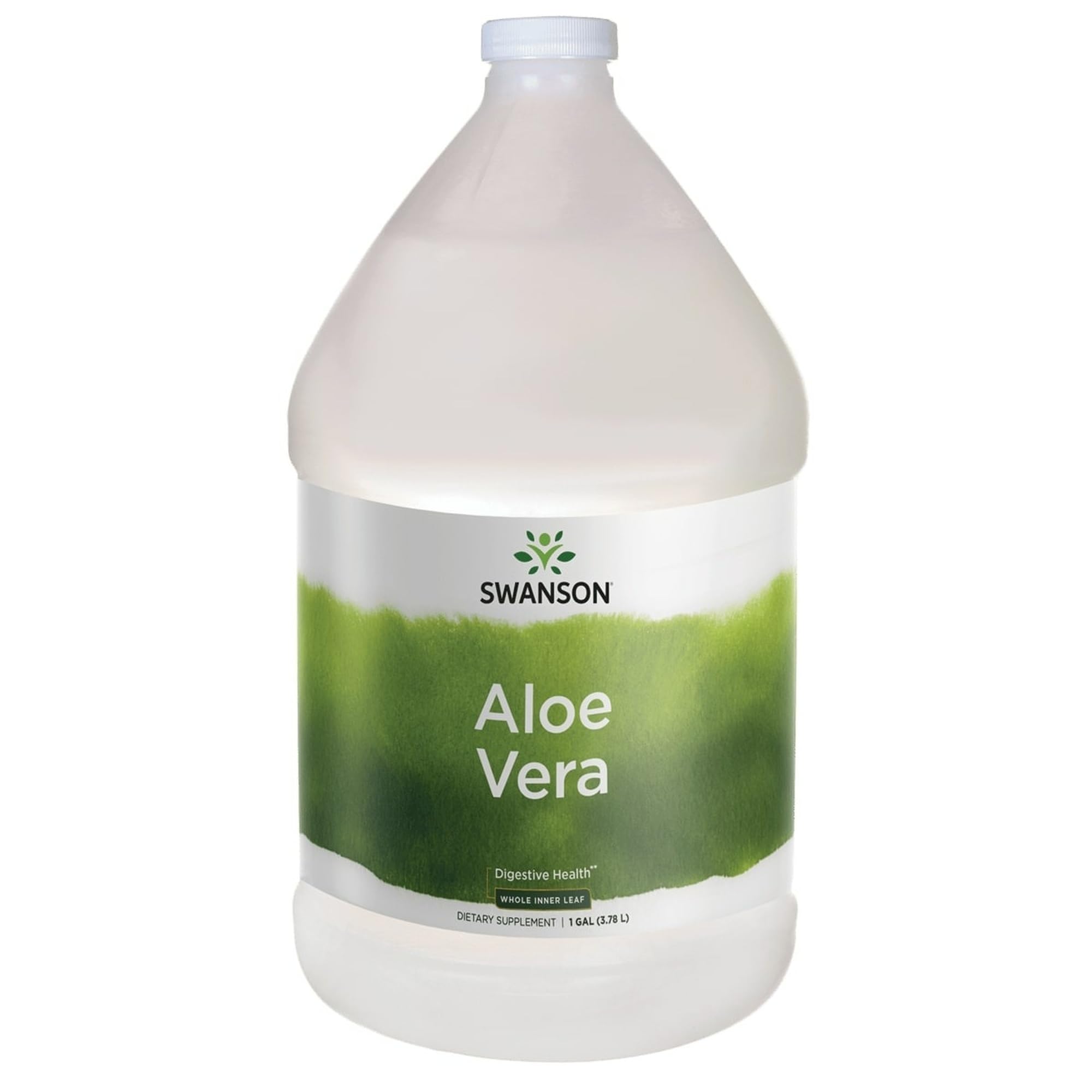 Swanson Aloe Vera 1 Gallon bottle shown for easy mixing and daily nourishment.