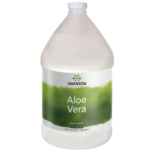 Swanson Aloe Vera 1 Gallon bottle shown for easy mixing and daily nourishment.