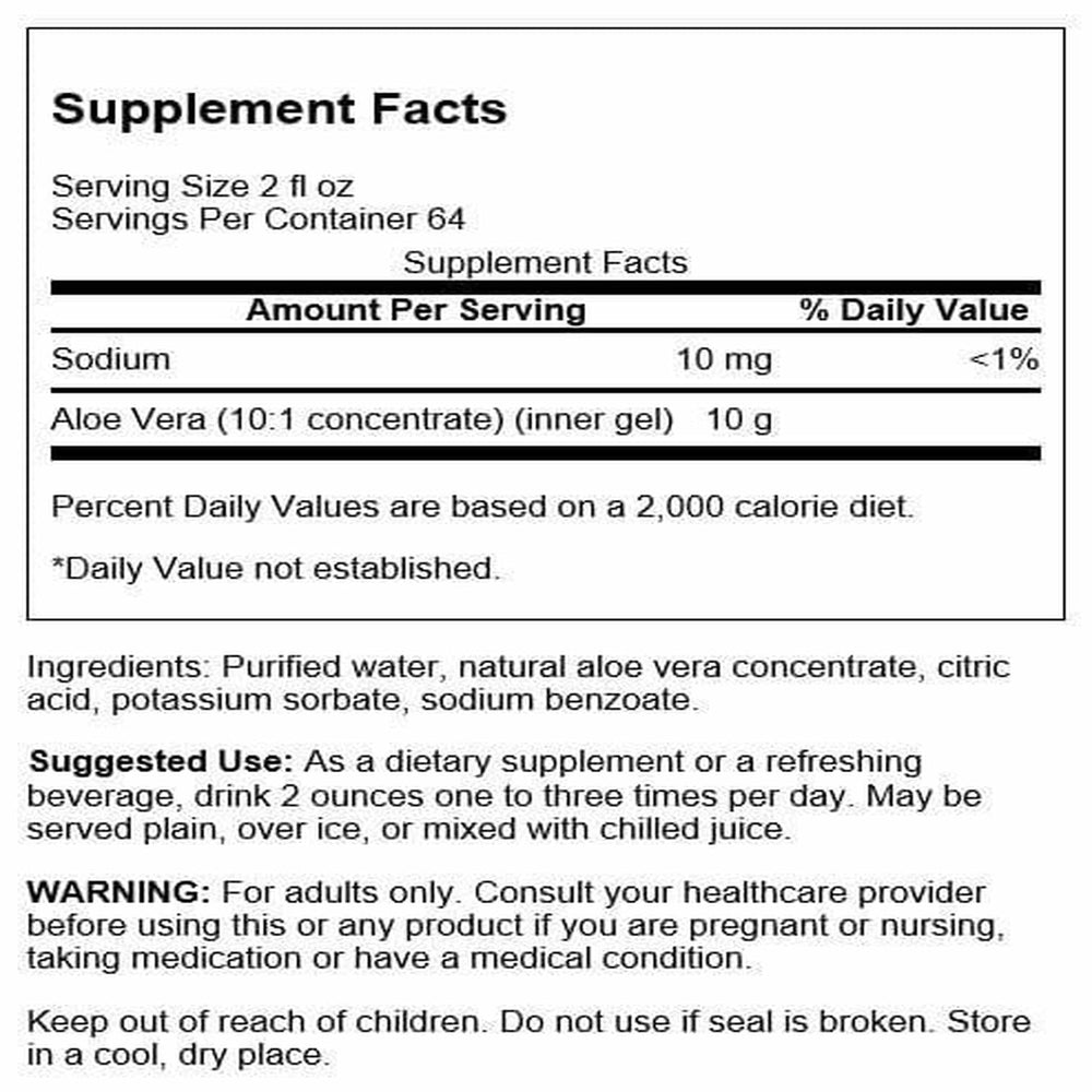 Pouring Swanson Aloe Vera liquid into a glass to blend with drinks.