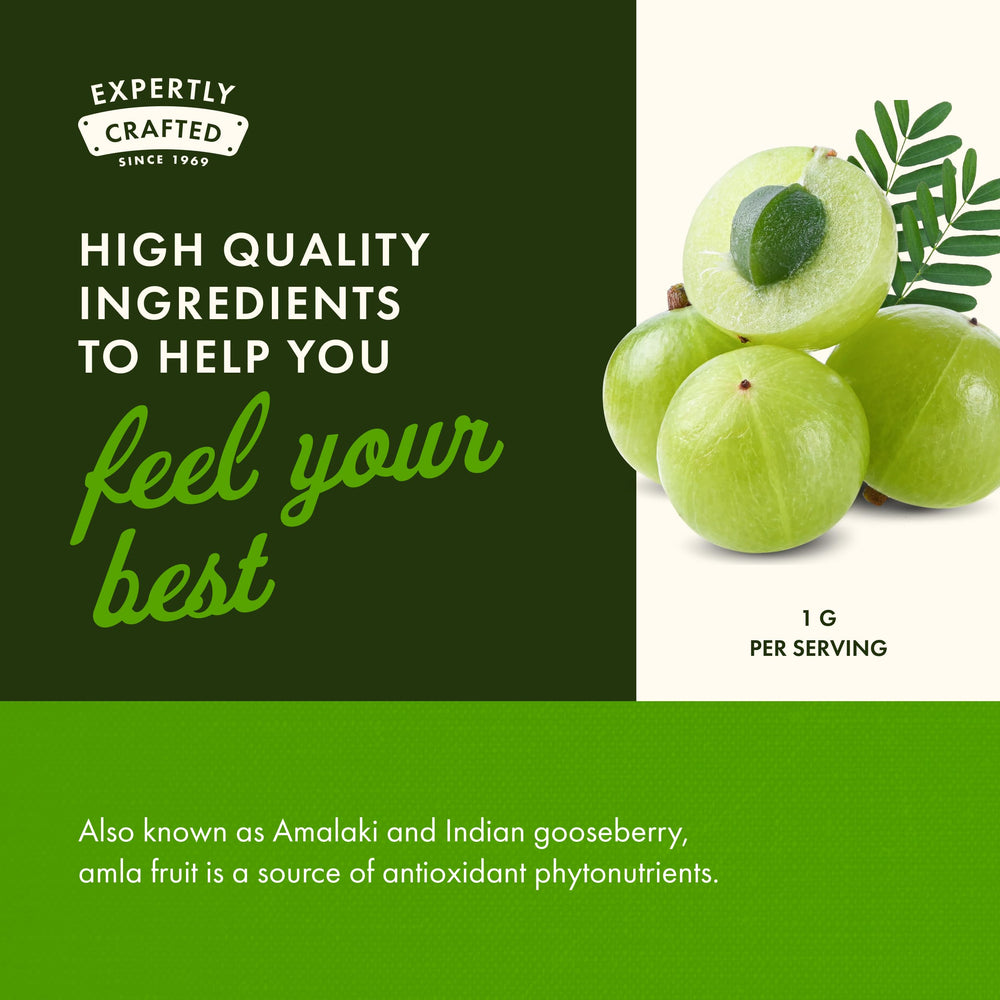 Swanson Amla ancient Ayurvedic formula; emphasizes holistic vitality.