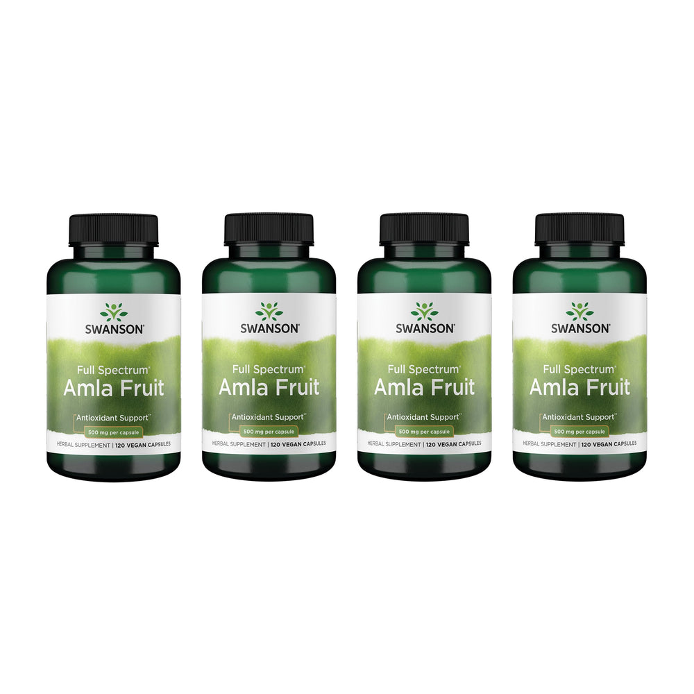 Swanson Full Spectrum Amla bottle; supports natural vitality for daily wellness.