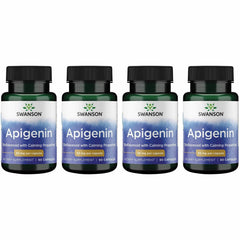 Swanson Apigenin bottle front for calm, daily wellness support.