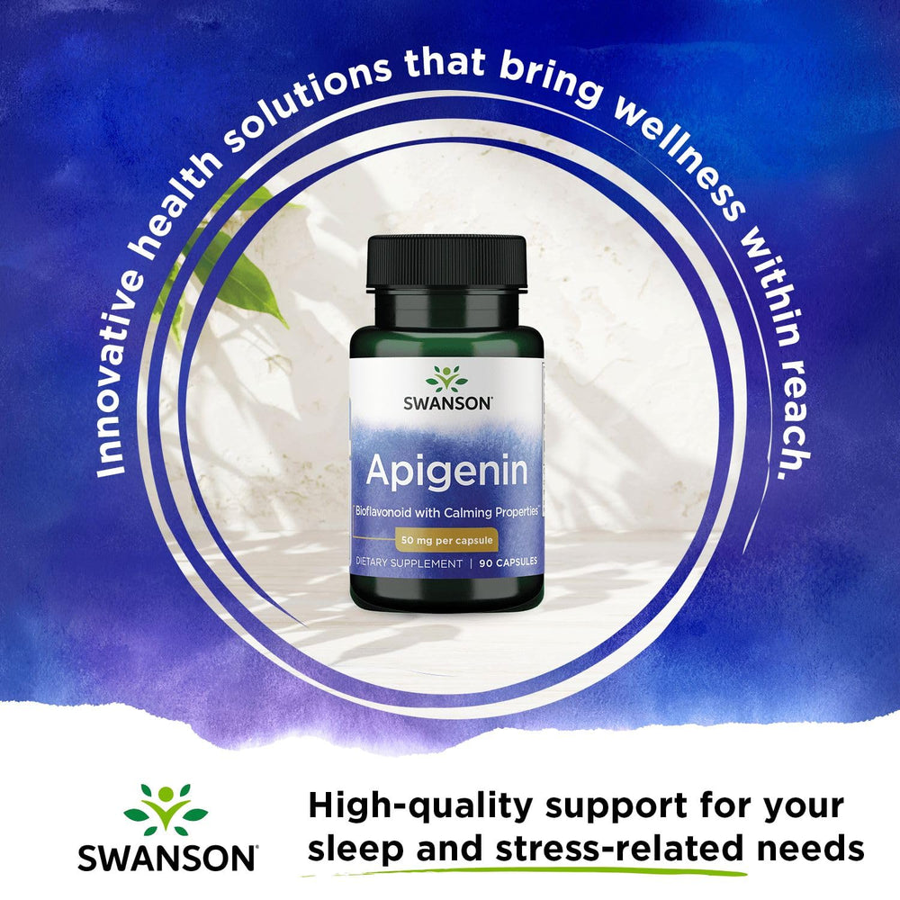 Swanson Apigenin bottle pour—pouring action suggests simple daily use.