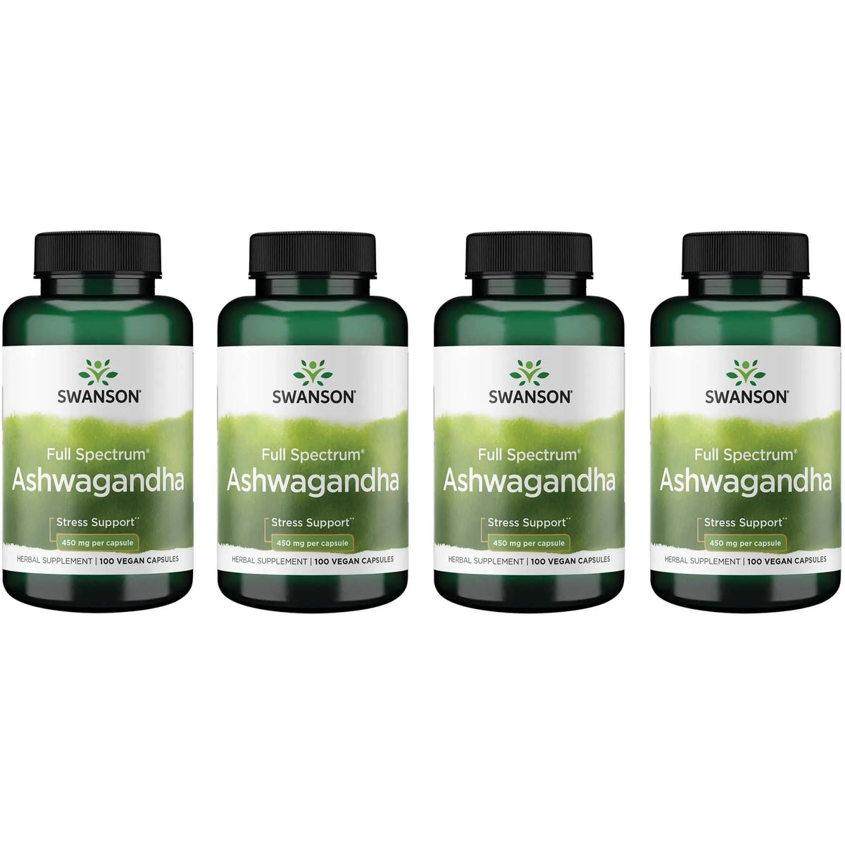 Swanson Ashwagandha powder bottle for daily stress support and vitality