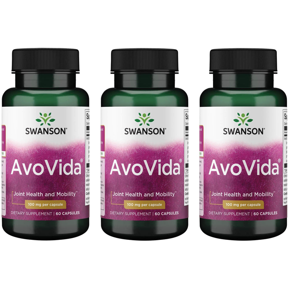 Swanson Avovida 100 mg bottle supports flexible joints and daily comfort.
