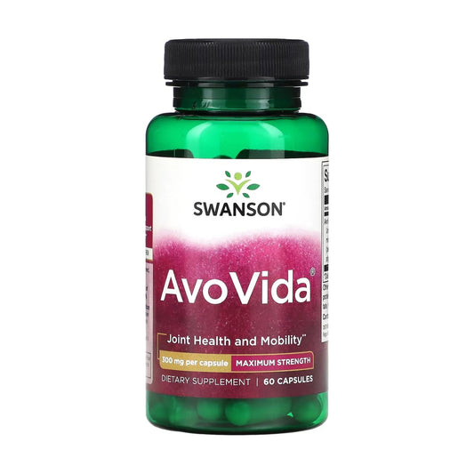 Swanson AvoVida bottle front view showing capsules for joint support.