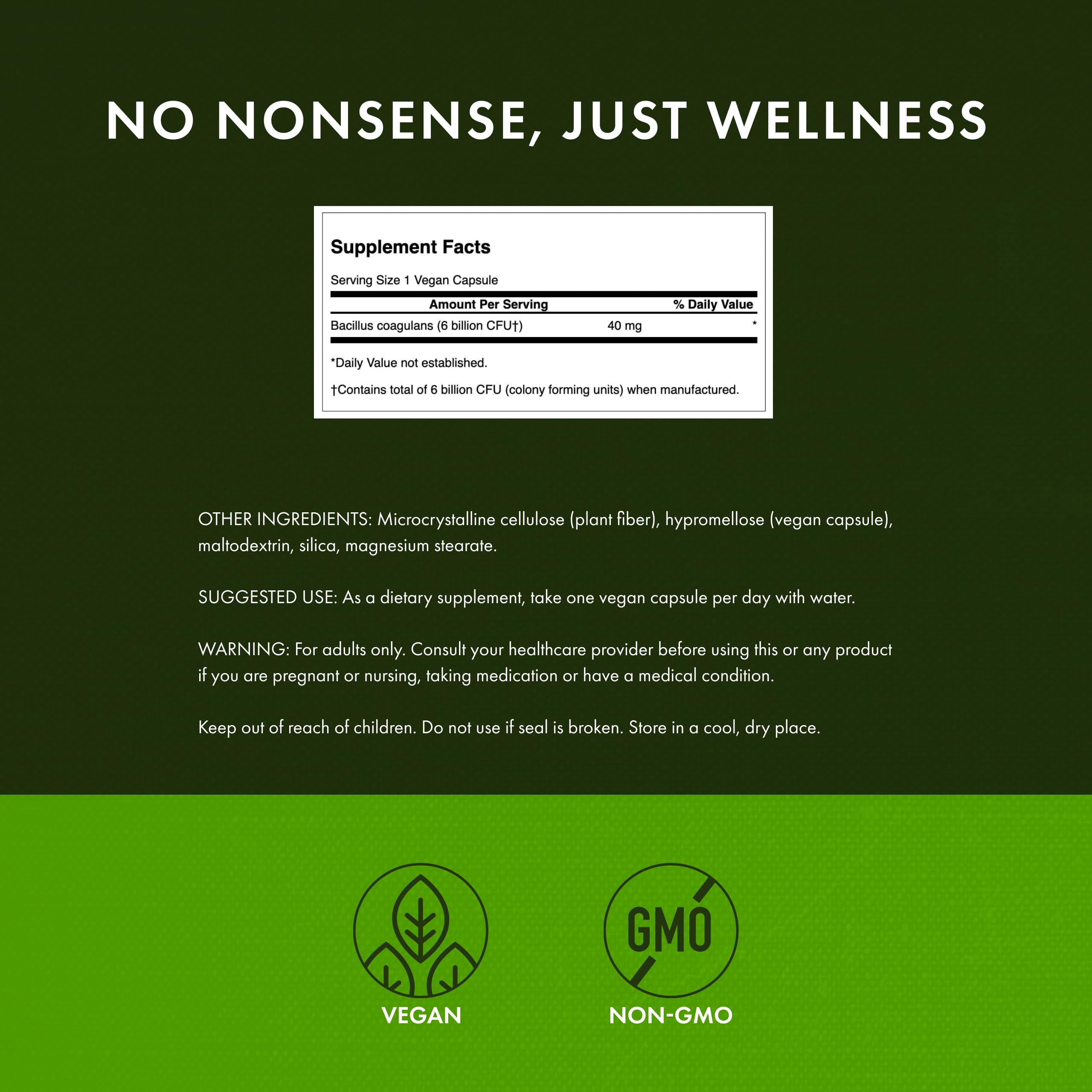 Swanson Bacillus Coagulans acid-resistant capsule survives stomach acid.