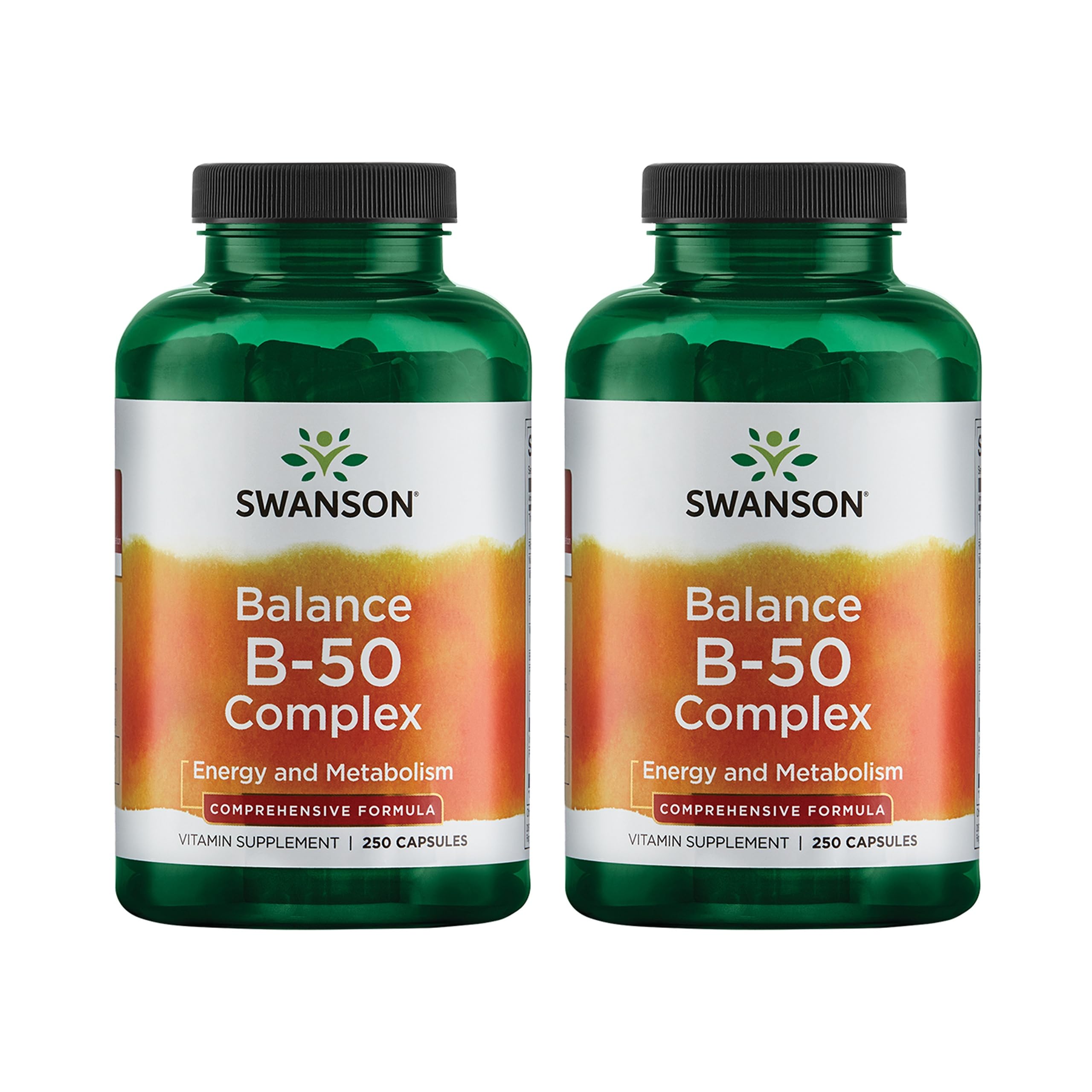 Swanson Balance B-50 Complex bottle front with label, signaling daily energy support.