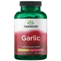 Swanson Best Garlic Odor-CNTRL 500MG 250 TAB bottle front for daily wellness