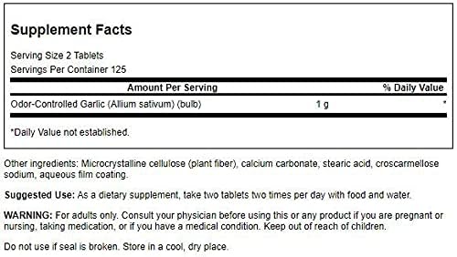 Swanson Best Garlic Odor-CNTRL label highlights Non-GMO formulation