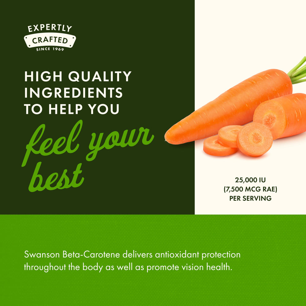 Swanson Beta-Carotene daily-use scene suggests easy incorporation into routines