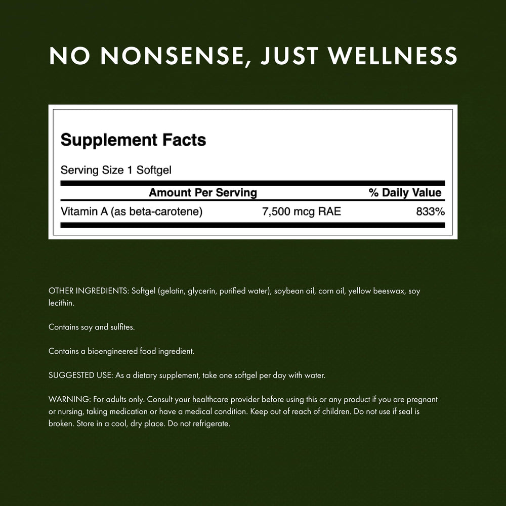 Swanson Beta-Carotene immune support bottle emphasizes immune health potential.
