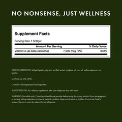 Swanson Beta-Carotene immune support bottle emphasizes immune health potential.