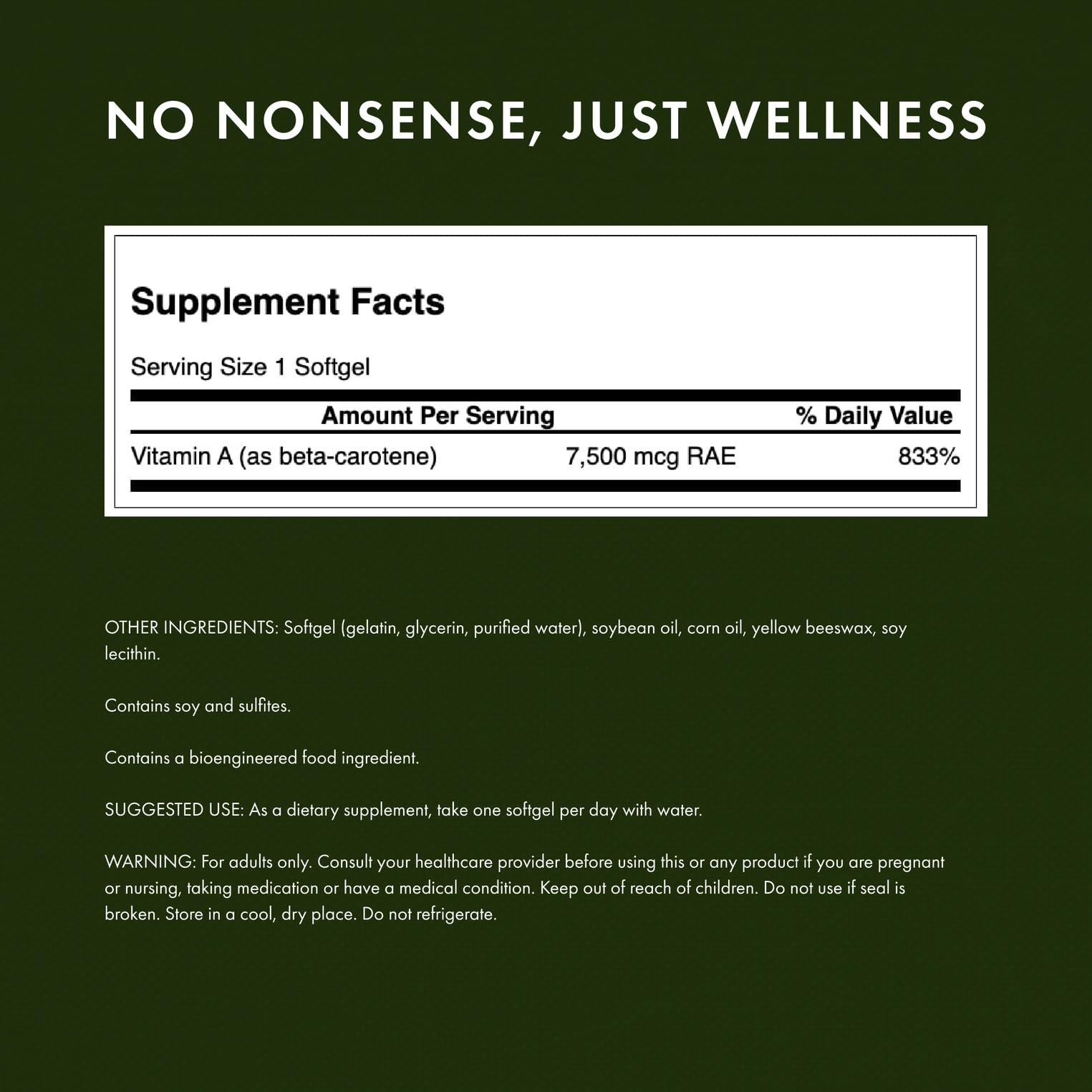Swanson Beta-Carotene immune support softgels with vitamin A and antioxidants.