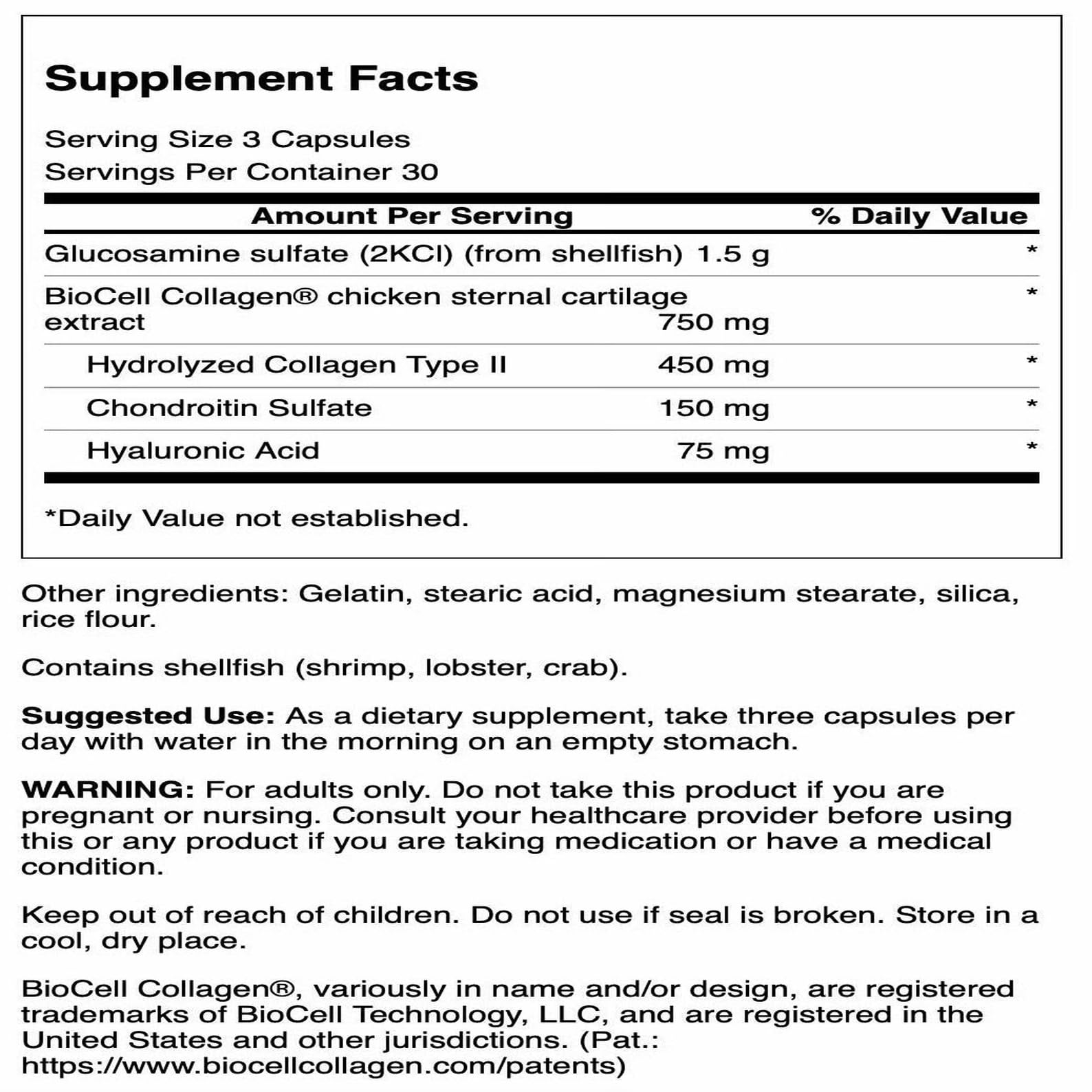 Swanson BioCell Collagen capsules closeup showing premium collagen blend.