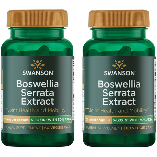 Swanson Boswellia Serrata extract bottle showing 125 mg strength for daily use.