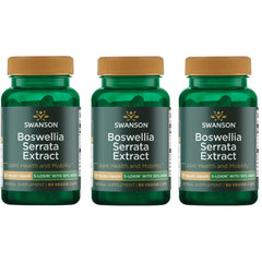 Swanson Boswellia Serrata Extract 125 mg three-pack bottle front view for daily joint support