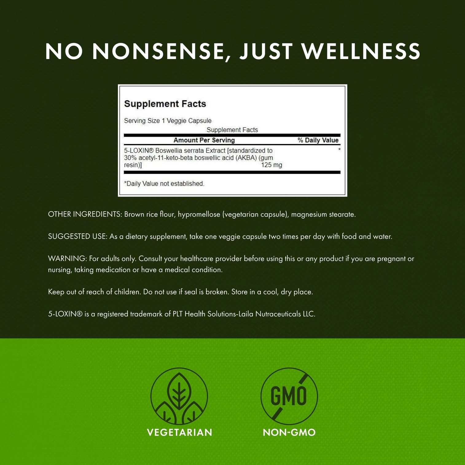 Close-up of Swanson Boswellia Serrata vegan capsules for easy daily joint support