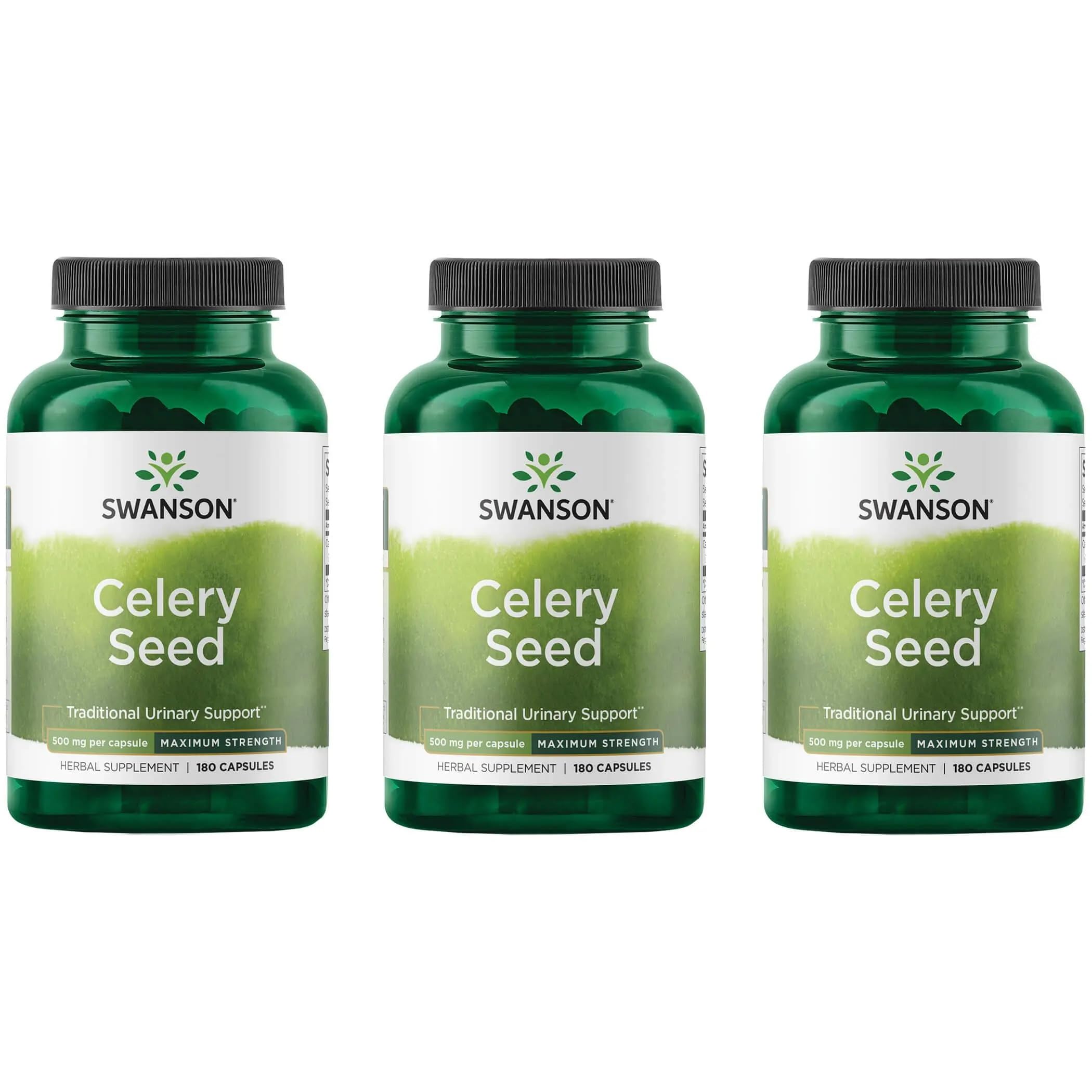 Swanson Celery Seed Maximum Strength bottle front view promotes urinary tract health