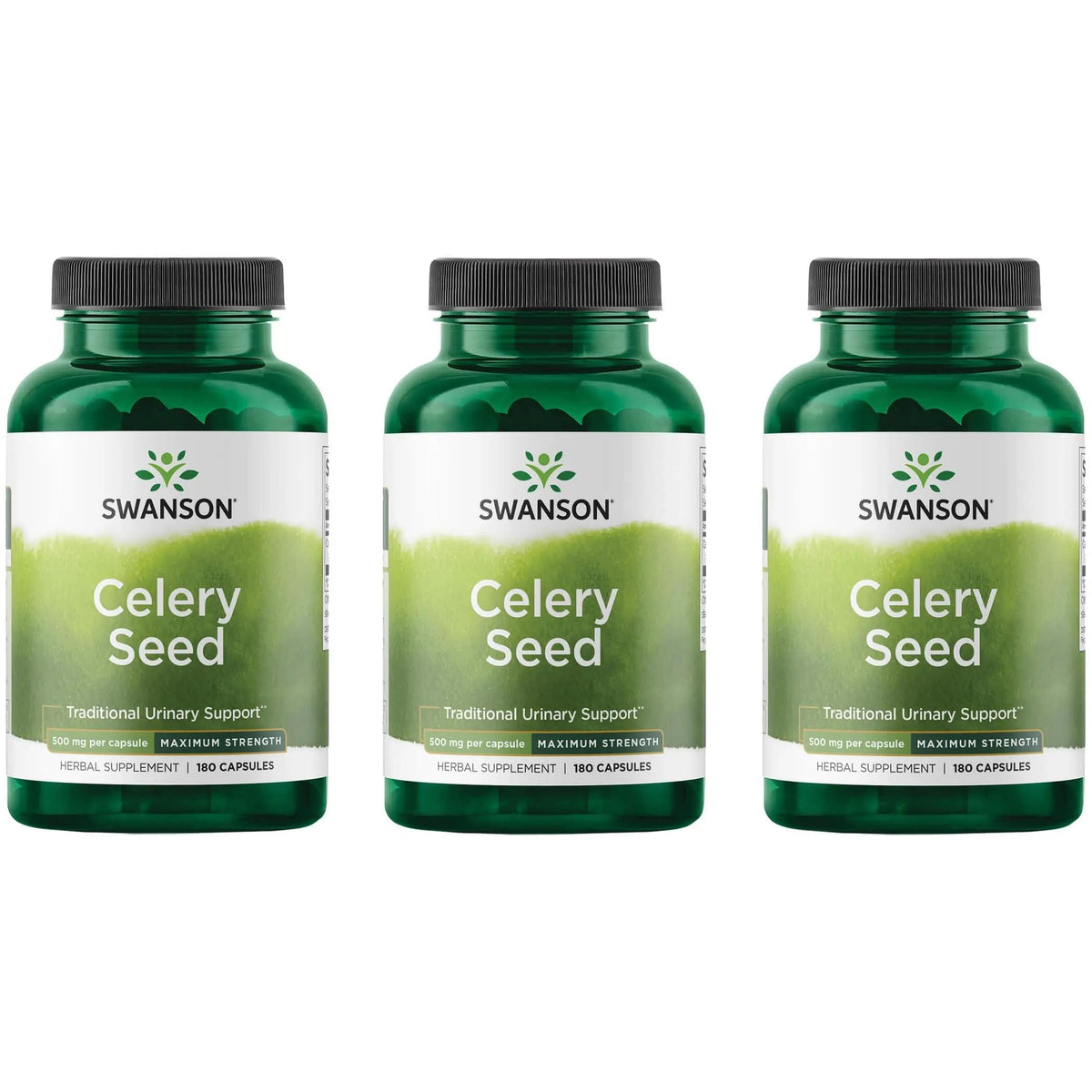 Swanson Celery Seed Maximum Strength bottle front view promotes urinary tract health