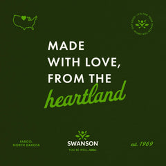 Swanson Cod Liver Oil daily-use layout with bottle beside a glass of water