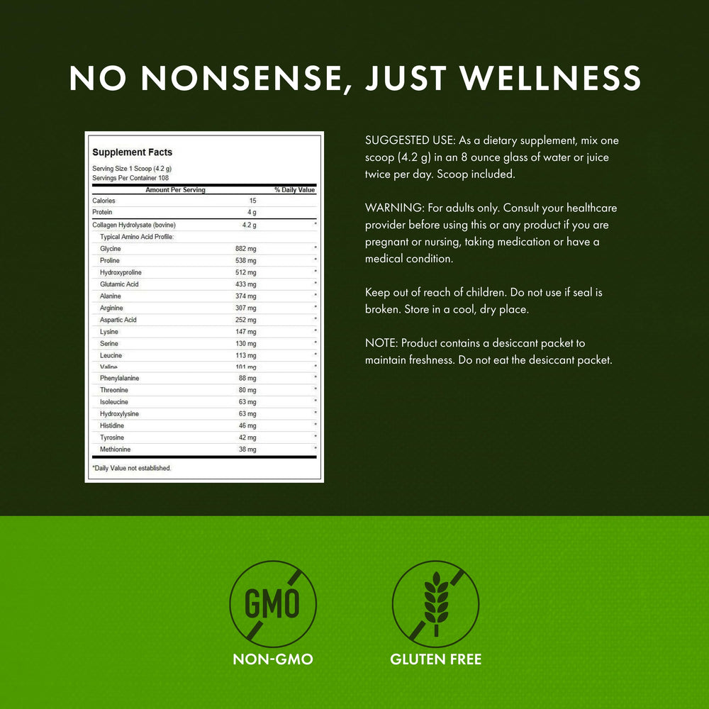 Swanson collagen hydrolysate powder scoop facilitates easy measurement of daily portions.