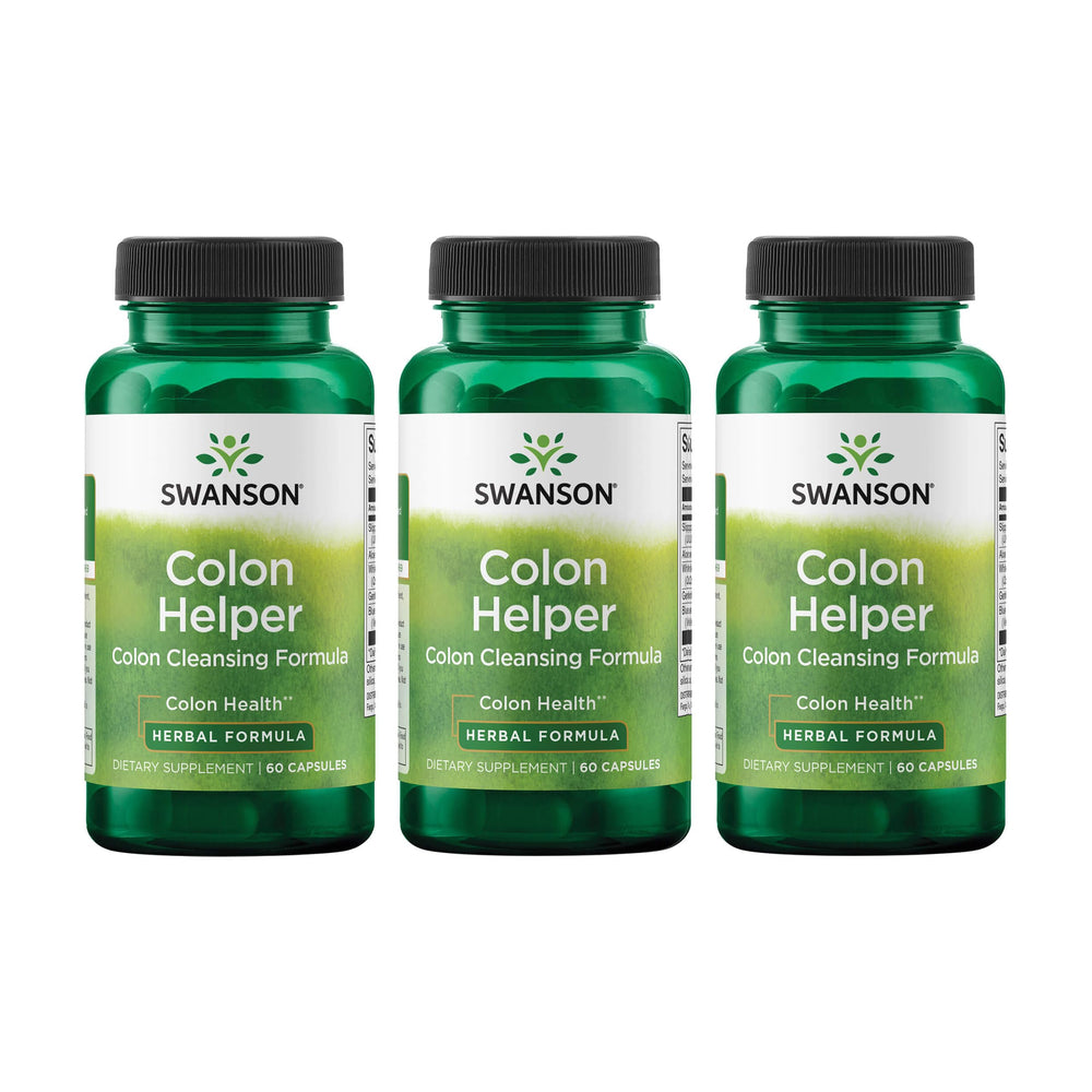 Swanson Colon Helper bottle with capsules on a clean surface supports daily digestive comfort.