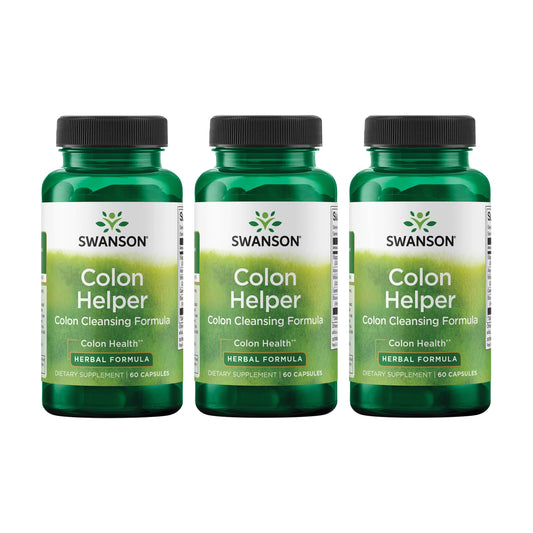 Swanson Colon Helper bottle with capsules on a clean surface supports daily digestive comfort.