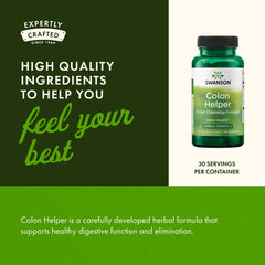 Swanson Colon Helper ingredient blend with natural botanicals and packaging.