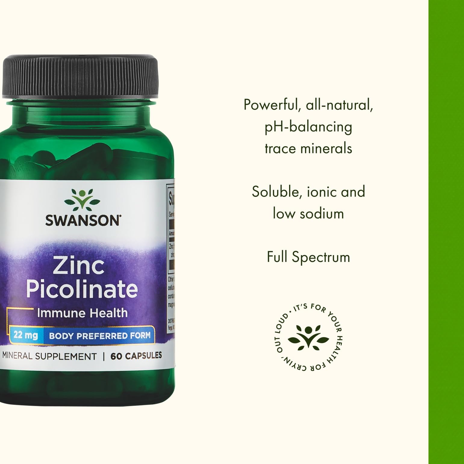 Swanson Concentrace trace mineral drops label emphasizes purity and certifications