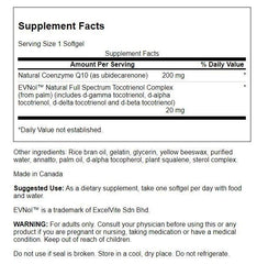 Swanson CoQ10 softgels close-up, non-GMO and energy metabolism support.