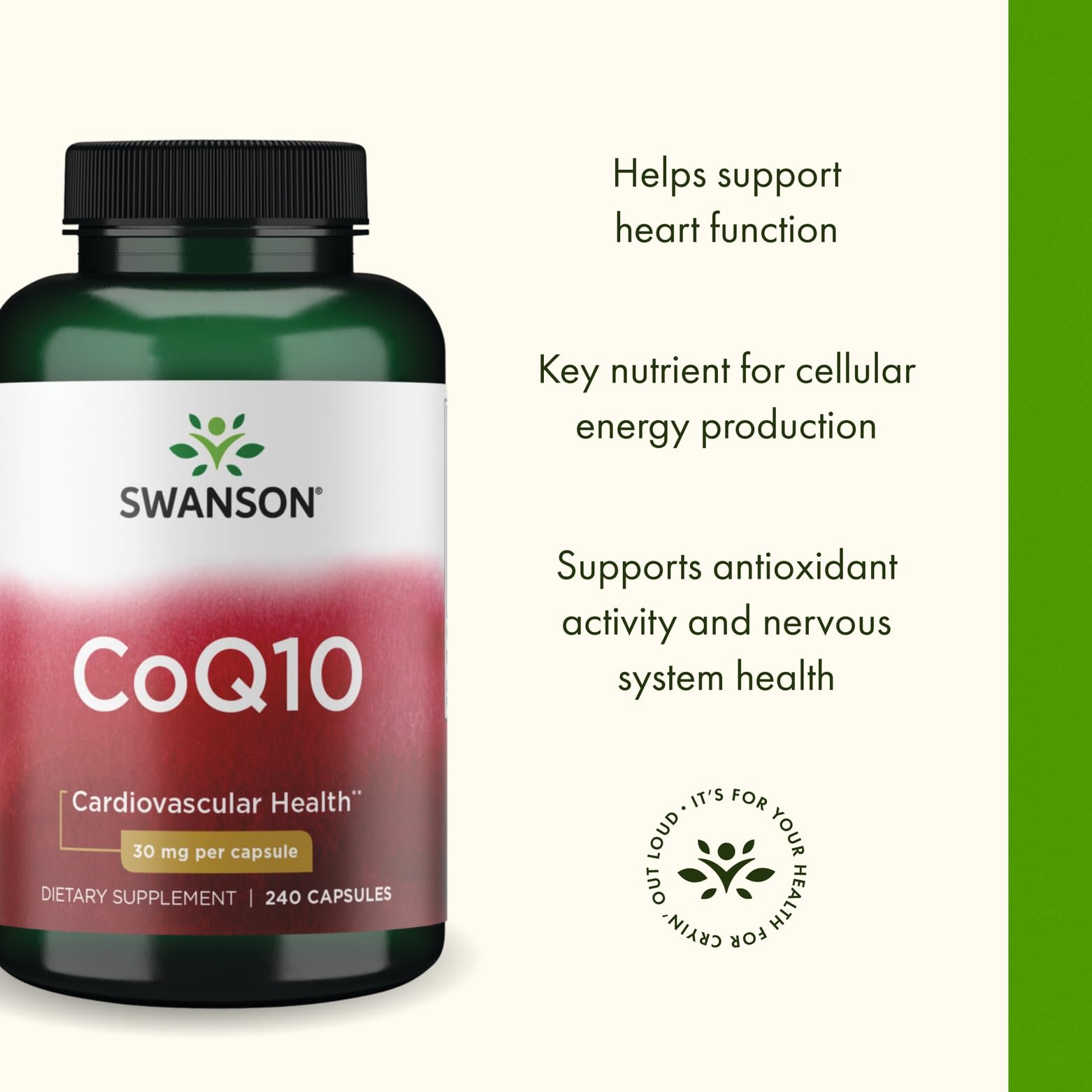 Packaging box set for everyday heart support with Swanson CoQ10.