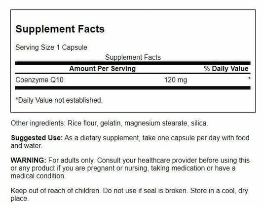 Swanson CoQ10 capsules close-up showing easy daily energy support