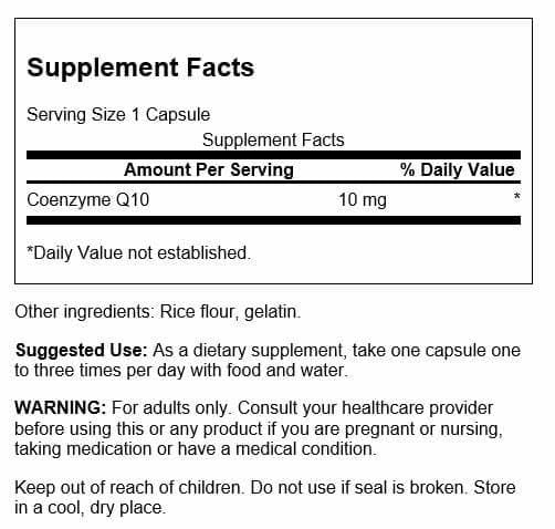 Swanson CoQ10 mini-cap capsules are easy to swallow for daily use.