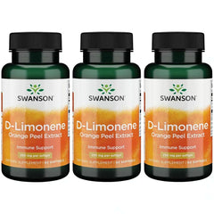 Swanson D-Limonene orange peel extract bottle for convenient daily wellness.