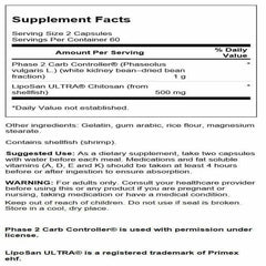 Swanson Diet Duo bottle back-label highlights Phase 2 starch blocker and chitosan ingredients