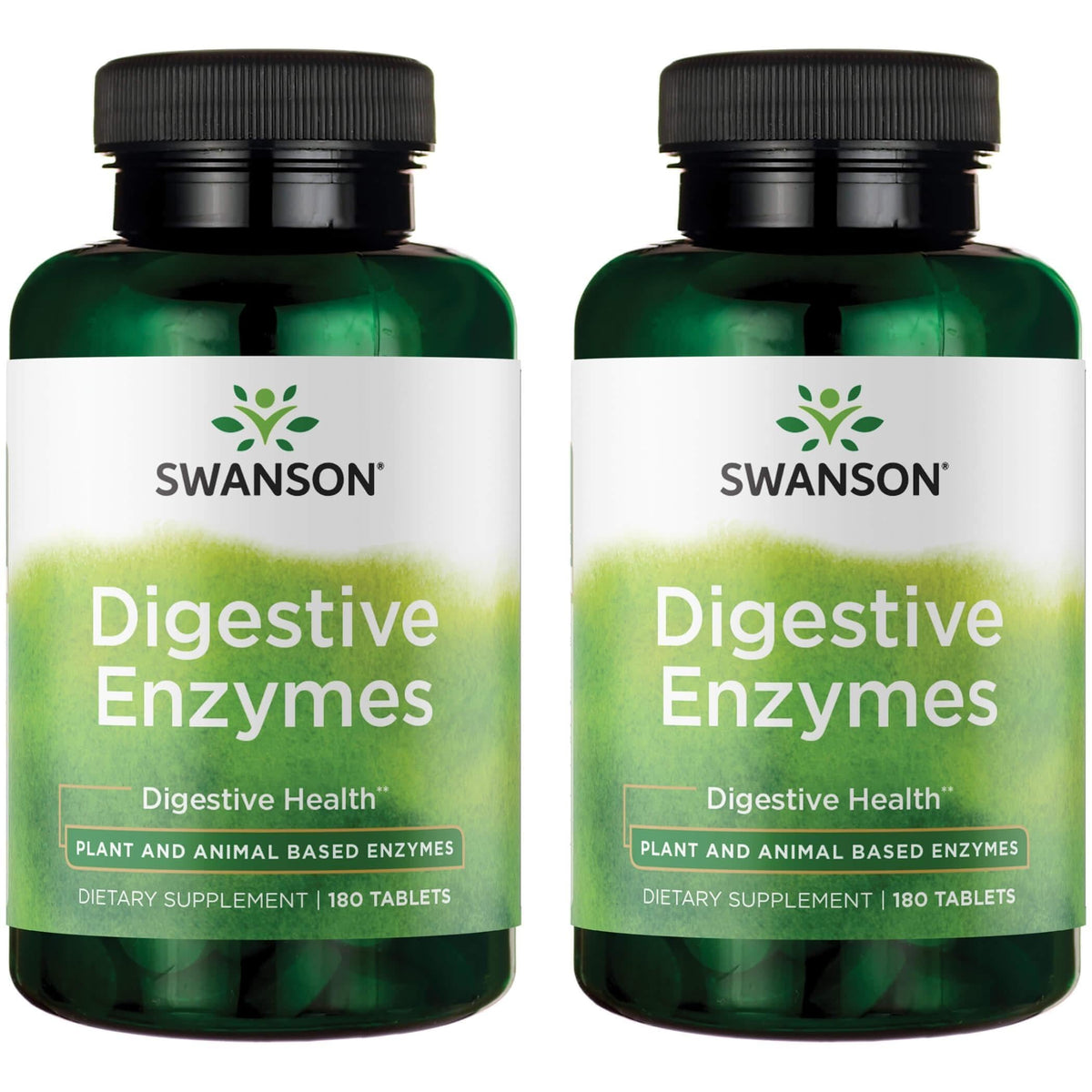 Swanson Digestive Enzymes bottle from a 2-pack supports digestion and nutrient absorption.