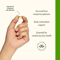 Swanson E-400 label close-up highlighting non-GMO status for mindful supplementation.