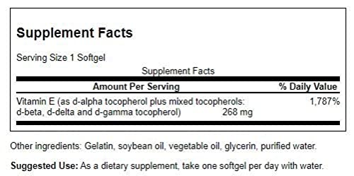 Swanson E-400 label showing non-GMO seal for clean ingredients