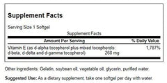 Swanson E-400 label showing non-GMO seal for clean ingredients