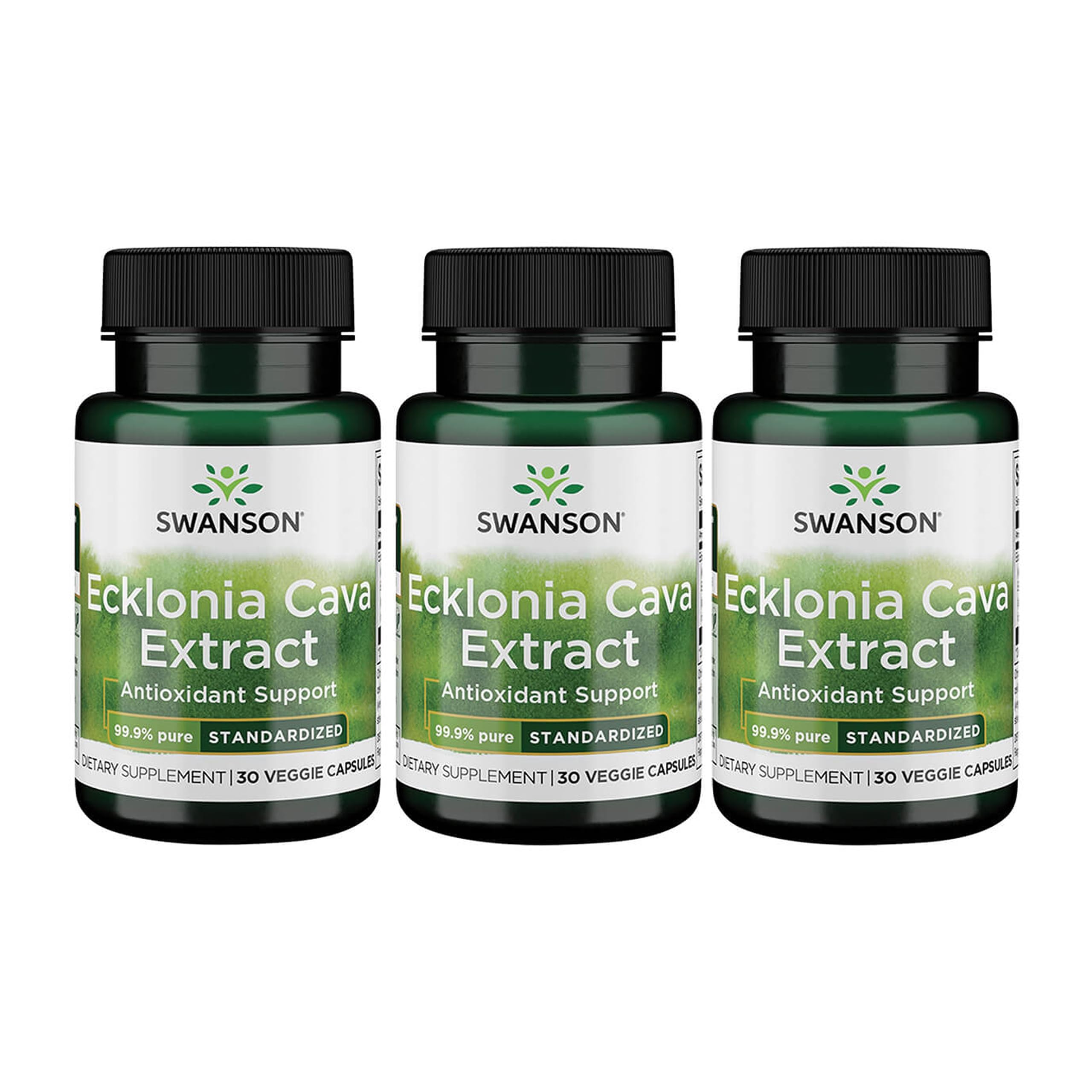 Swanson Ecklonia Cava Extract bottle with 30 veggie capsules for antioxidant support.