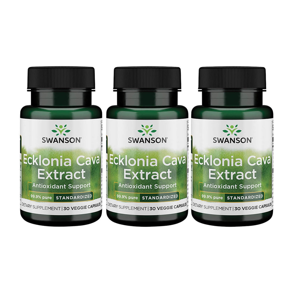 Swanson Ecklonia Cava Extract bottle with 30 veggie capsules for antioxidant support.