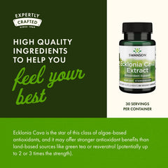 Swanson Ecklonia Cava Extract pack back lists ingredients and benefits.