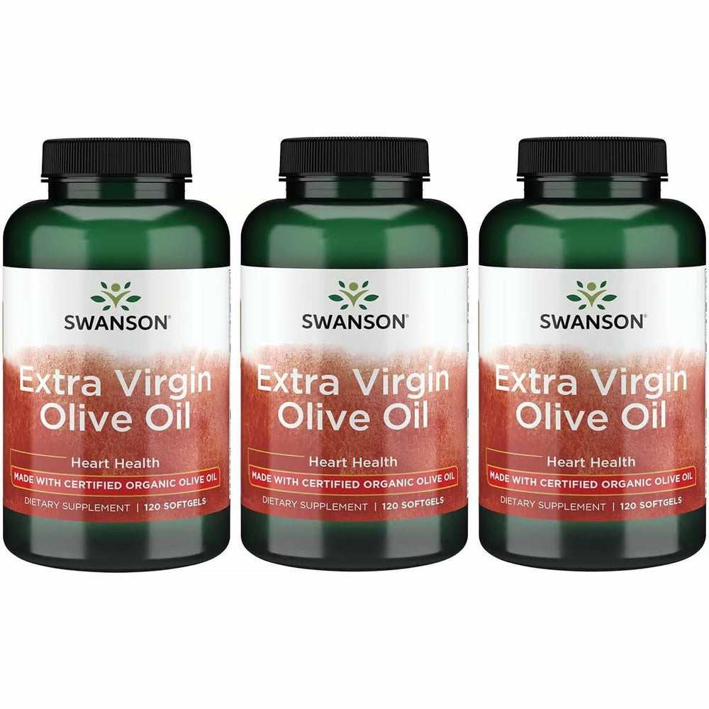 Swanson Extra Virgin Olive Oil bottle showing organic oil for meals