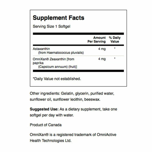 Swanson eye health softgels label emphasizing blue light protection