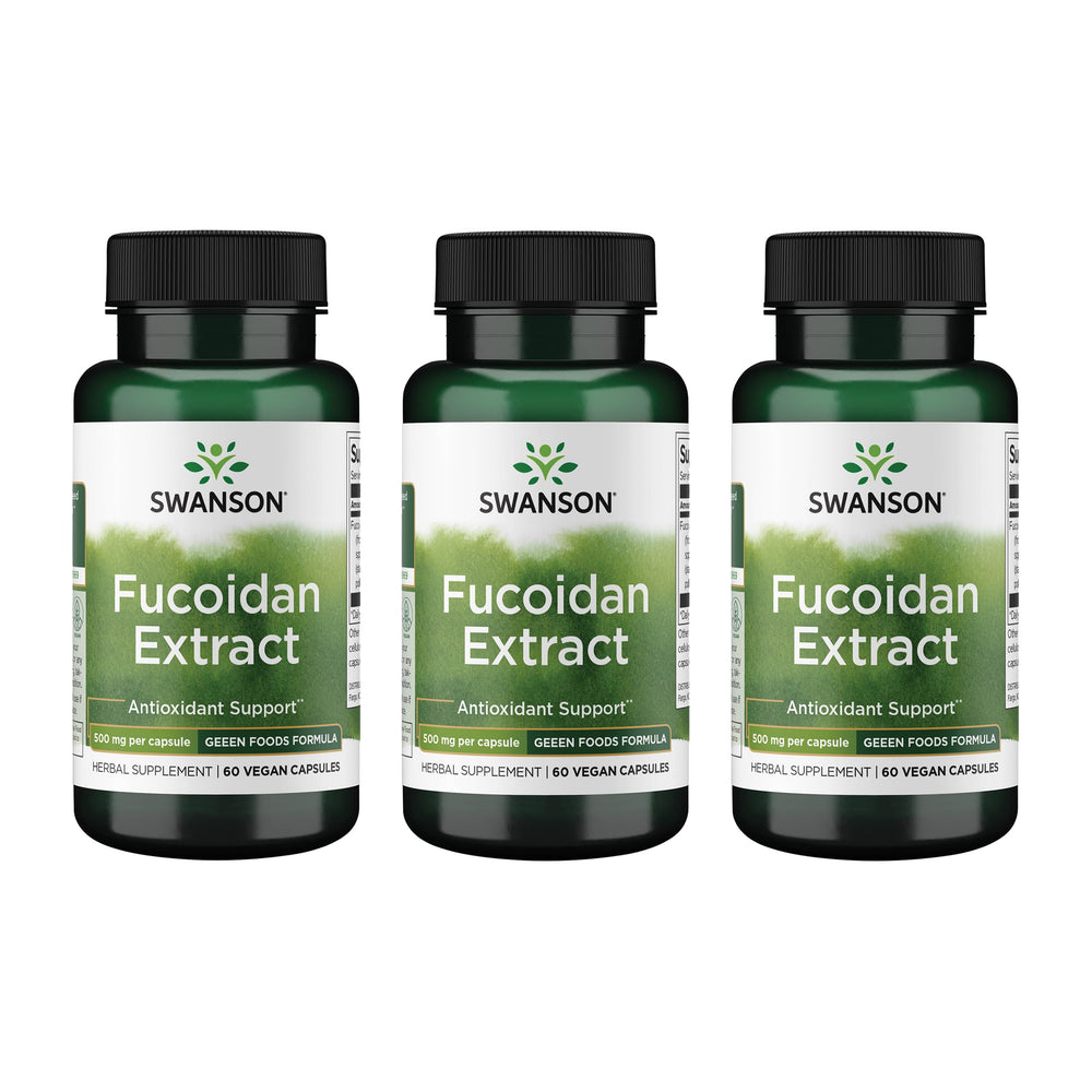 Swanson Fucoidan extract bottle front displaying 60 veggie capsules for immune support