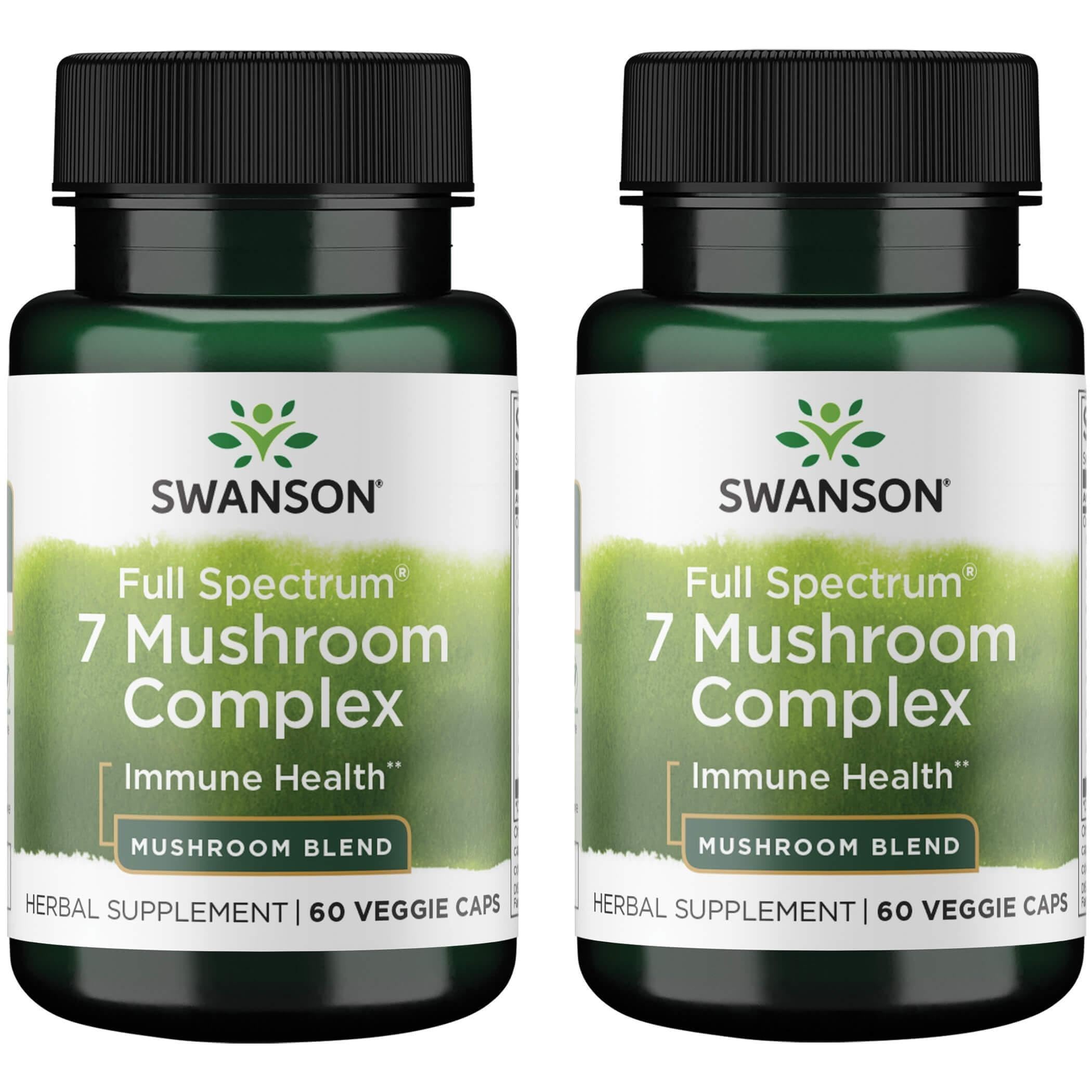 Swanson Full Spectrum 7 Mushroom Complex capsules close-up for daily wellness support
