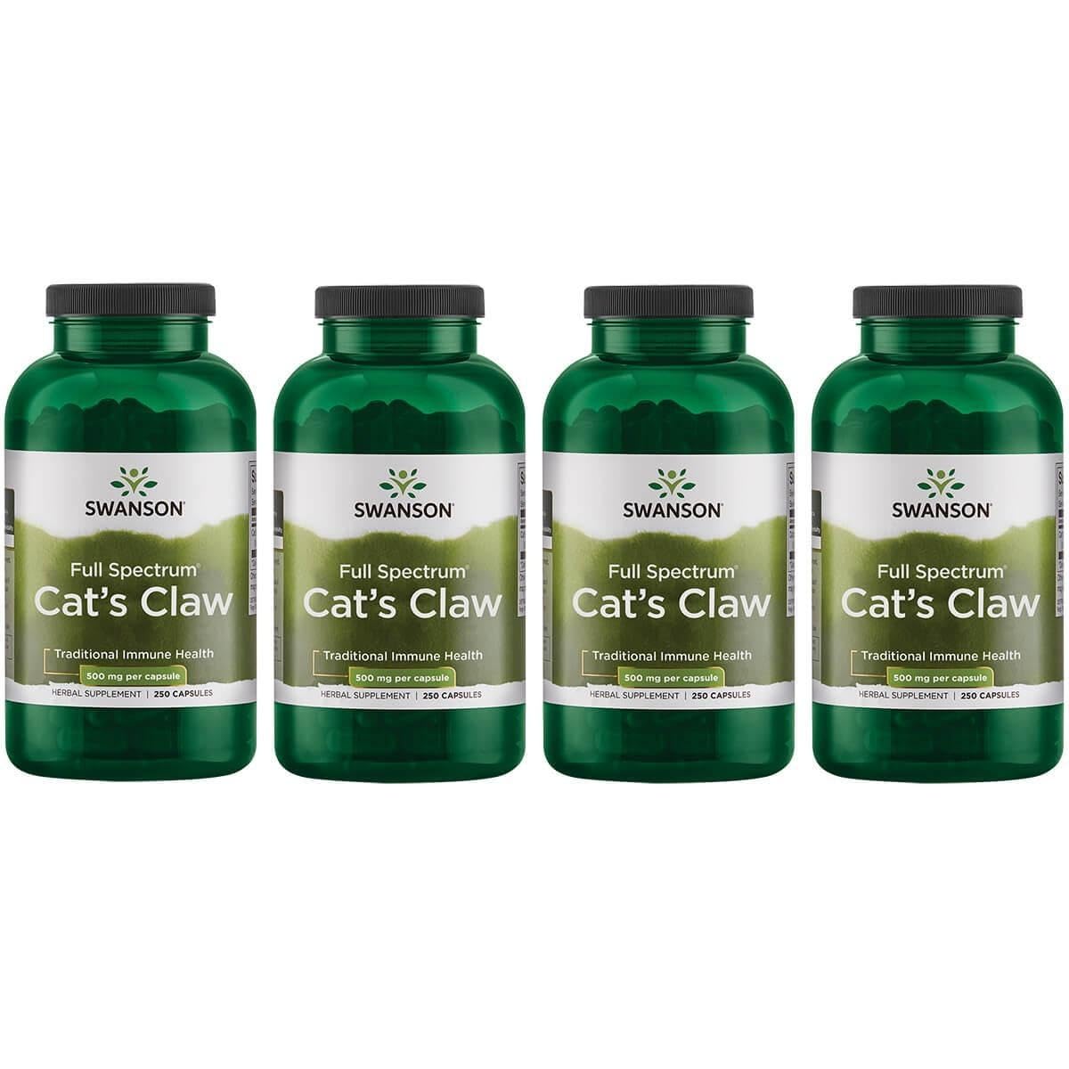 Swanson Full Spectrum Cat's Claw bottle with capsules supporting movement and immune balance