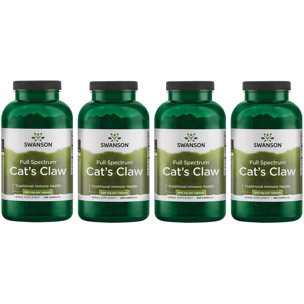 Swanson Full Spectrum Cat's Claw bottle with capsules supporting movement and immune balance